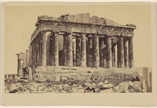 An Albumen silver print of the Parthenon made by an unknown artist between 1865 and 1875.